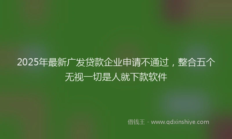 2025年最新广发贷款企业申请不通过，整合五个无视一切是人就下款软件