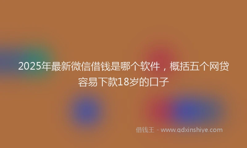 2025年最新微信借钱是哪个软件，概括五个网贷容易下款18岁的口子