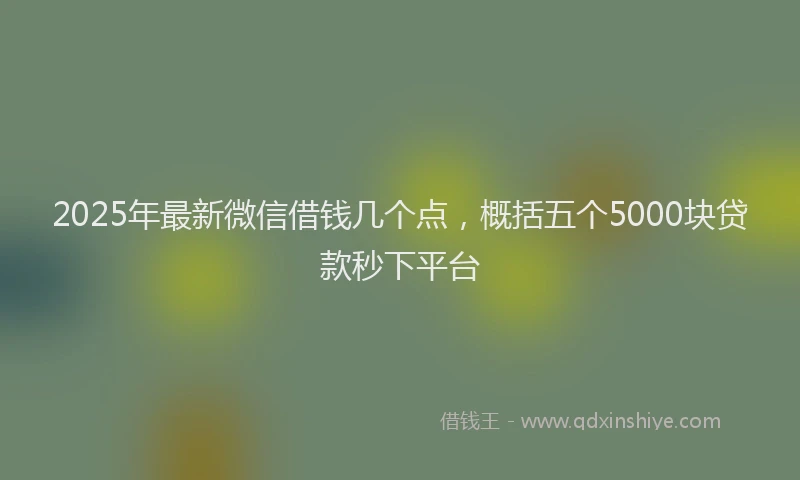 2025年最新微信借钱几个点，概括五个5000块贷款秒下平台