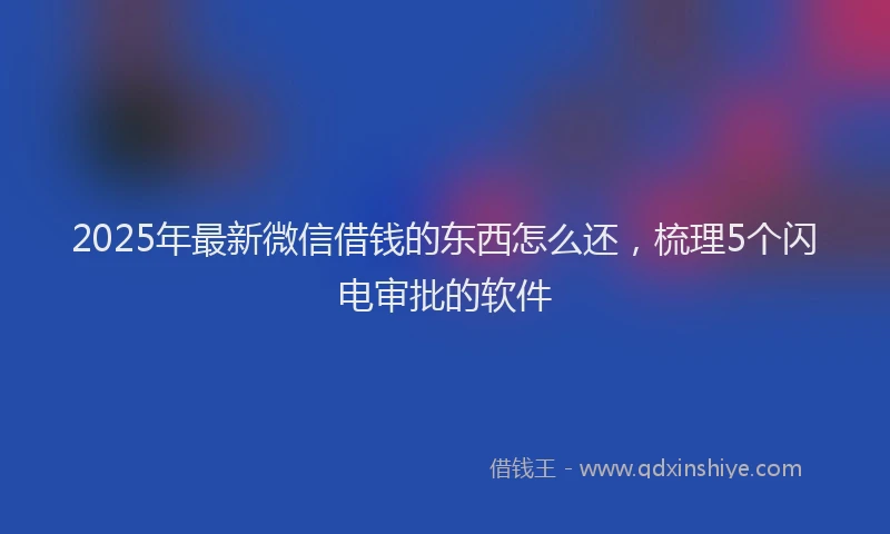 2025年最新微信借钱的东西怎么还，梳理5个闪电审批的软件