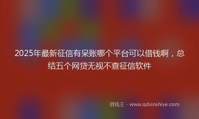 2025年最新征信有呆账哪个平台可以借钱啊，总结五个网贷无视不查征信软件