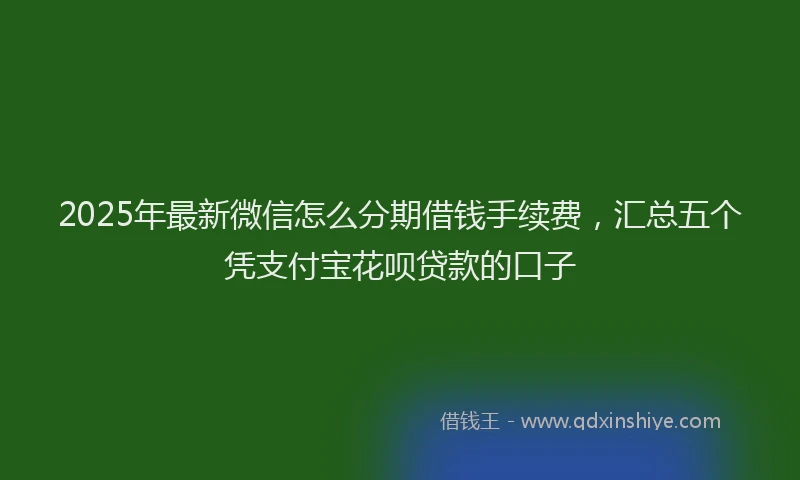 2025年最新微信怎么分期借钱手续费，汇总五个凭支付宝花呗贷款的口子