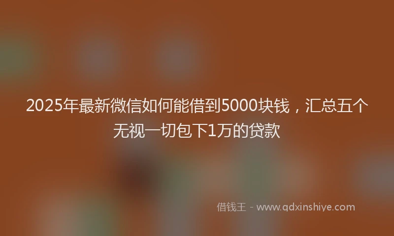 2025年最新微信如何能借到5000块钱，汇总五个无视一切包下1万的贷款