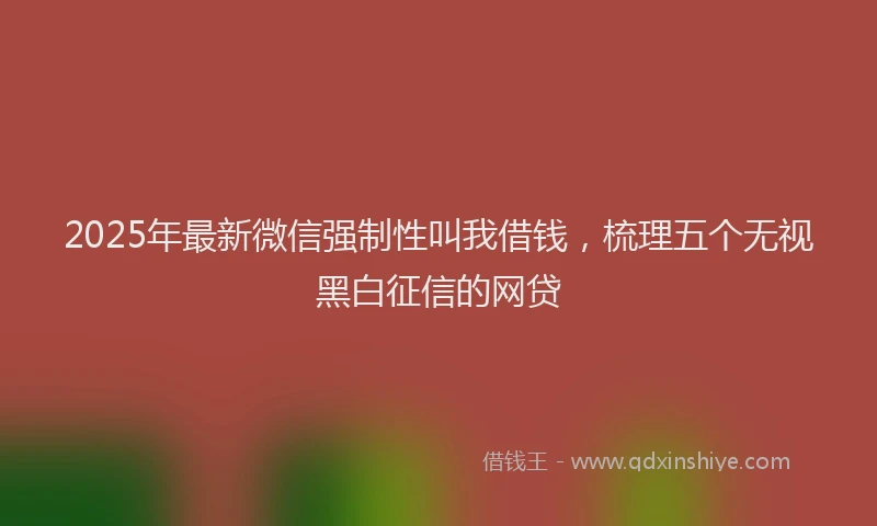 2025年最新微信强制性叫我借钱，梳理五个无视黑白征信的网贷