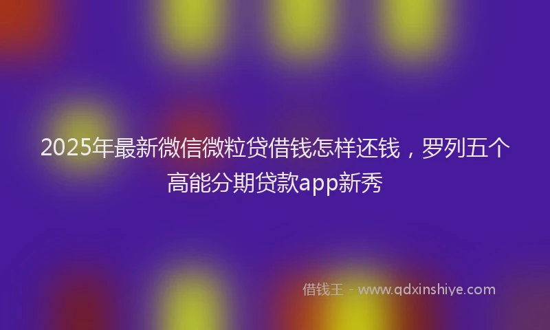 2025年最新微信微粒贷借钱怎样还钱，罗列五个高能分期贷款app新秀