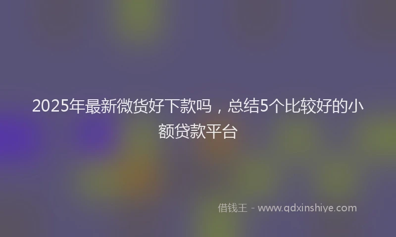 2025年最新微货好下款吗，总结5个比较好的小额贷款平台