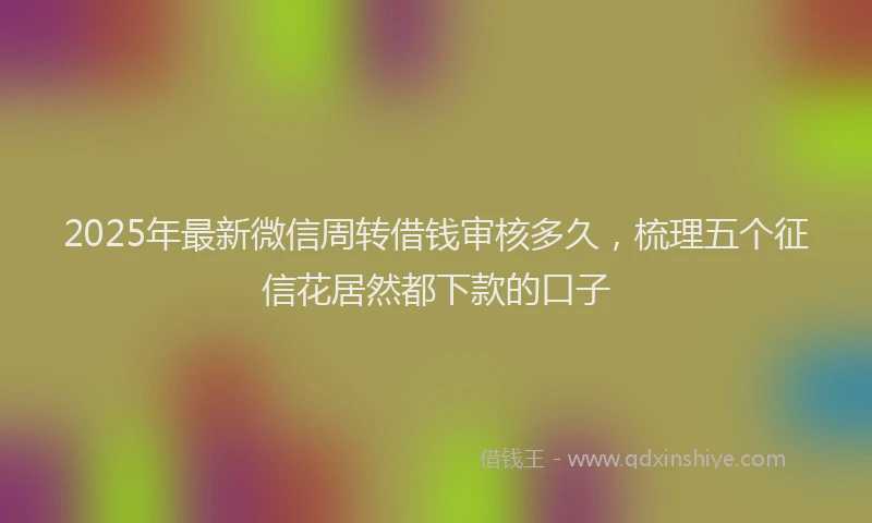 2025年最新微信周转借钱审核多久，梳理五个征信花居然都下款的口子