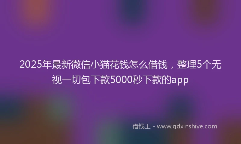 2025年最新微信小猫花钱怎么借钱，整理5个无视一切包下款5000秒下款的app