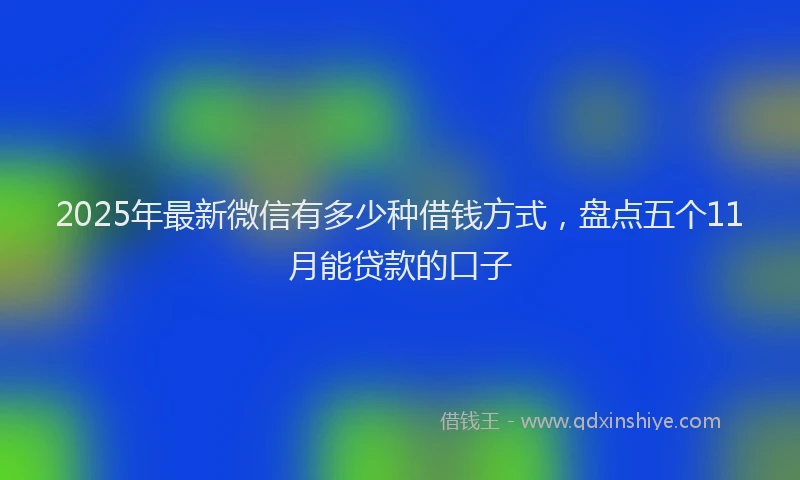 2025年最新微信有多少种借钱方式，盘点五个11月能贷款的口子