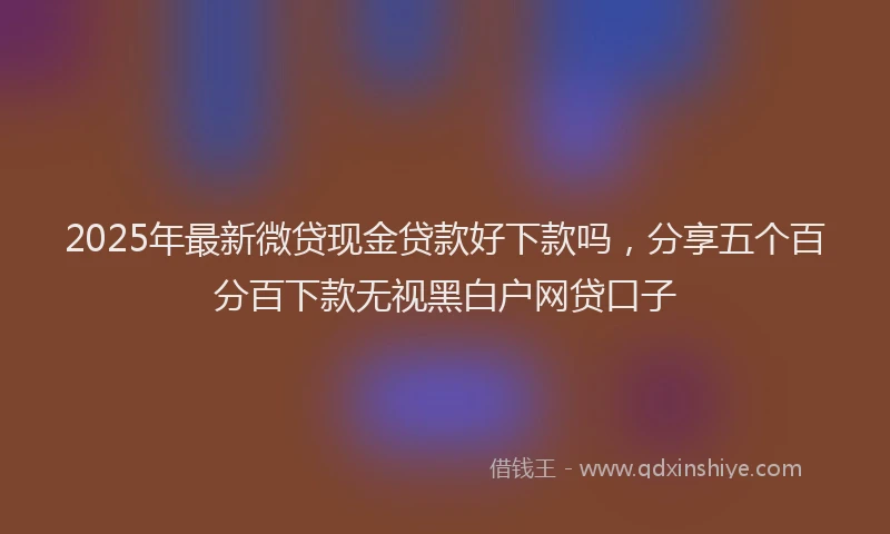 2025年最新微贷现金贷款好下款吗，分享五个百分百下款无视黑白户网贷口子