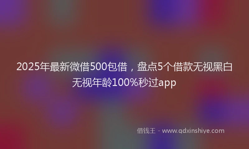 2025年最新微借500包借，盘点5个借款无视黑白无视年龄100%秒过app