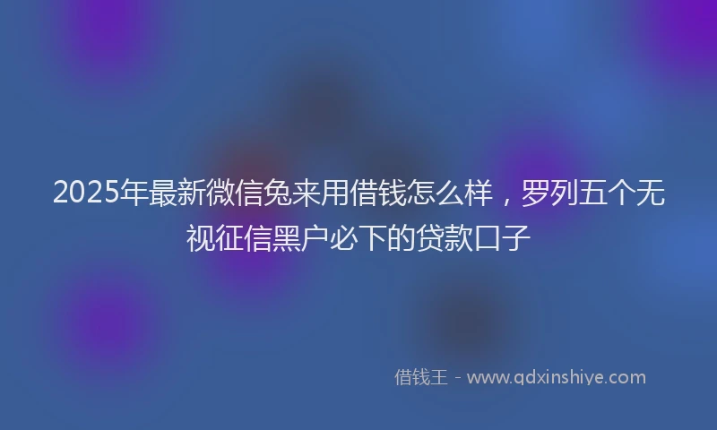 2025年最新微信兔来用借钱怎么样，罗列五个无视征信黑户必下的贷款口子