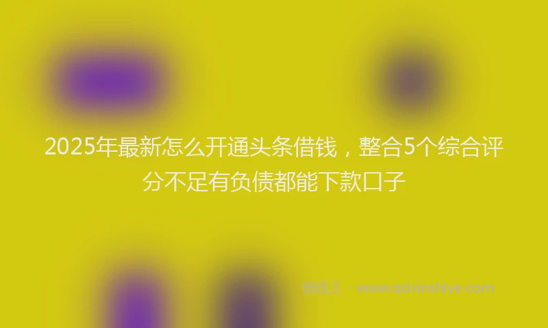 2025年最新怎么开通头条借钱，整合5个综合评分不足有负债都能下款口子