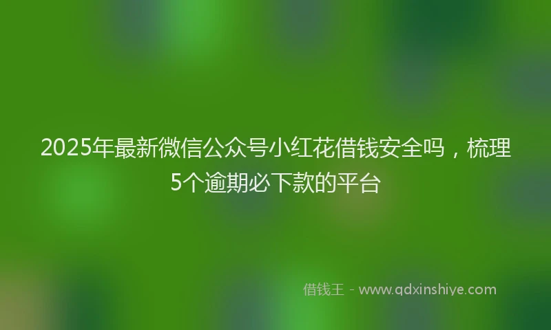 2025年最新微信公众号小红花借钱安全吗，梳理5个逾期必下款的平台