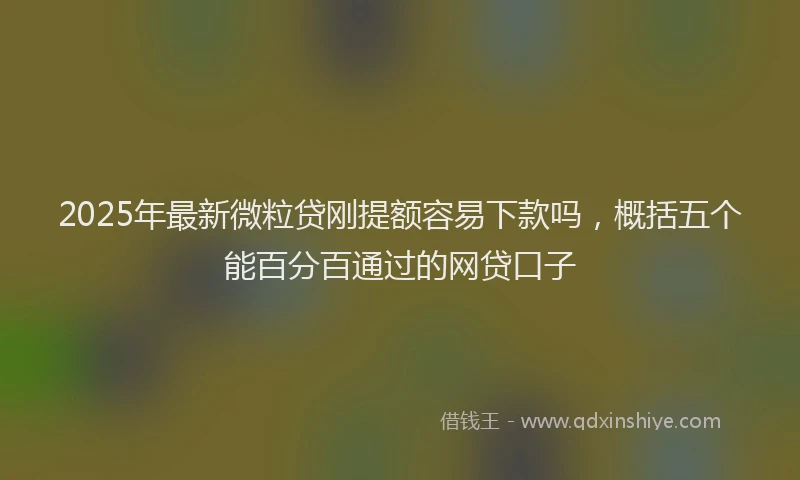 2025年最新微粒贷刚提额容易下款吗，概括五个能百分百通过的网贷口子