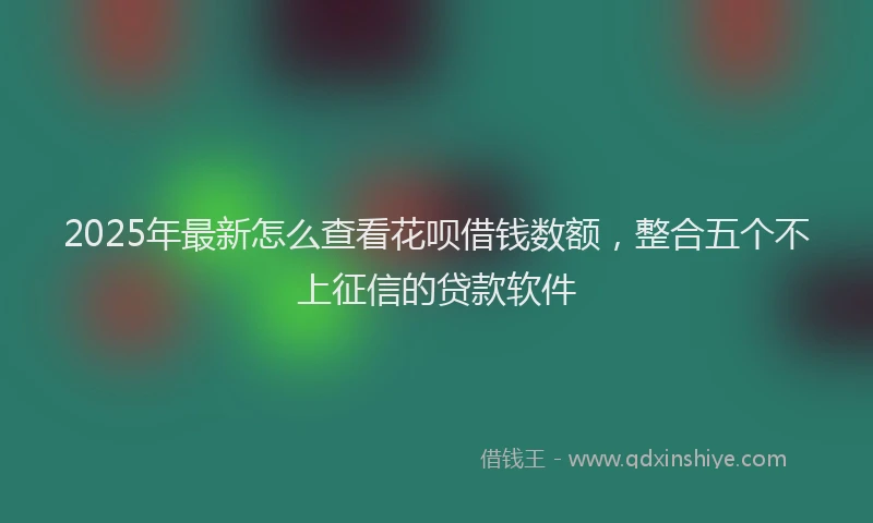 2025年最新怎么查看花呗借钱数额，整合五个不上征信的贷款软件