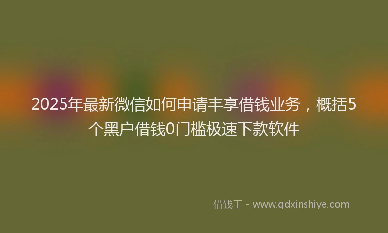2025年最新微信如何申请丰享借钱业务，概括5个黑户借钱0门槛极速下款软件