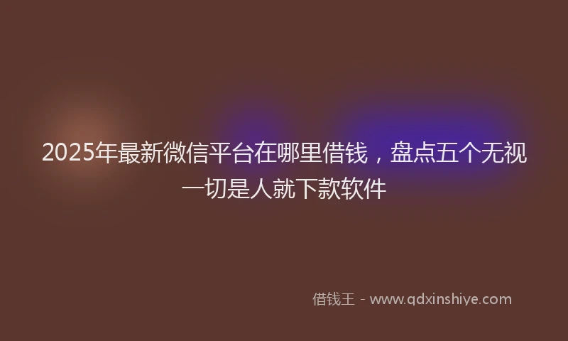 2025年最新微信平台在哪里借钱，盘点五个无视一切是人就下款软件