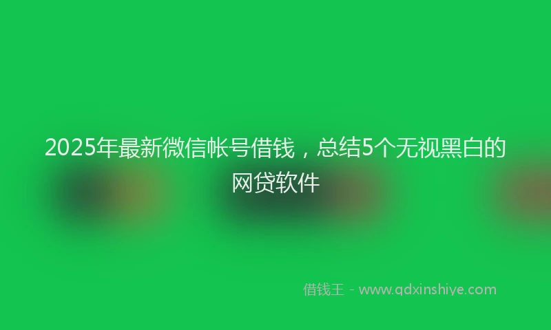 2025年最新微信帐号借钱，总结5个无视黑白的网贷软件
