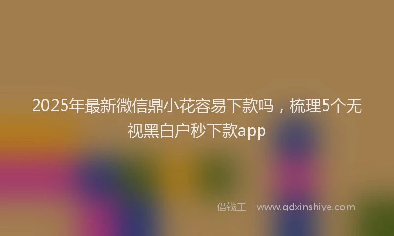 2025年最新微信鼎小花容易下款吗，梳理5个无视黑白户秒下款app
