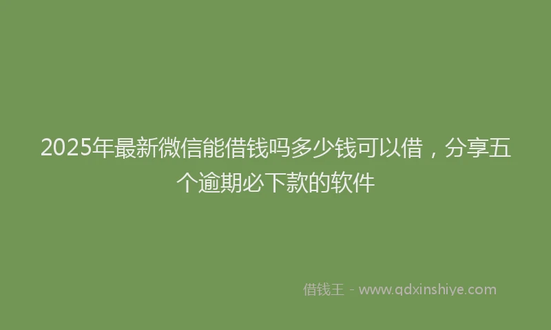 2025年最新微信能借钱吗多少钱可以借，分享五个逾期必下款的软件