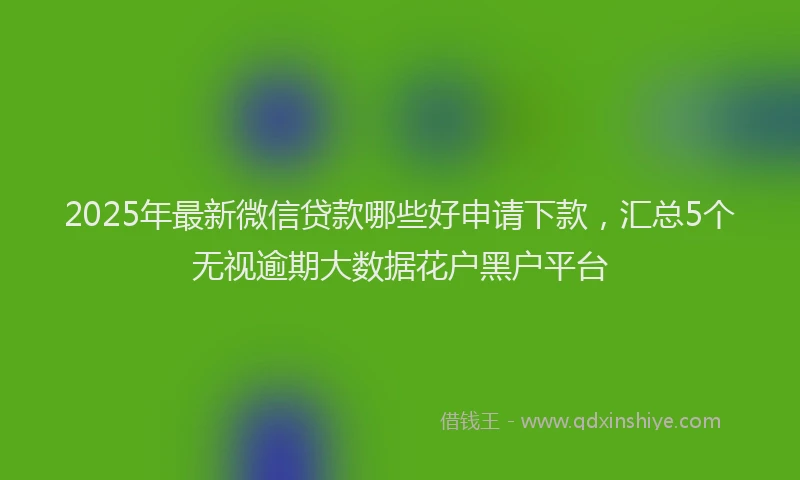 2025年最新微信贷款哪些好申请下款，汇总5个无视逾期大数据花户黑户平台