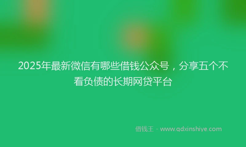 2025年最新微信有哪些借钱公众号，分享五个不看负债的长期网贷平台