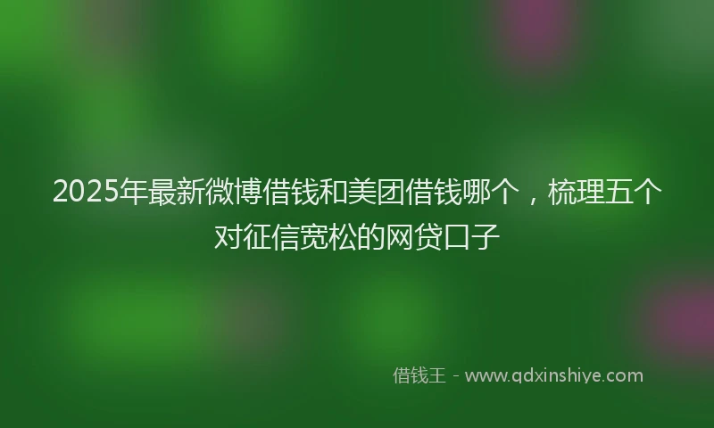 2025年最新微博借钱和美团借钱哪个，梳理五个对征信宽松的网贷口子