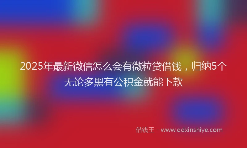 2025年最新微信怎么会有微粒贷借钱，归纳5个无论多黑有公积金就能下款