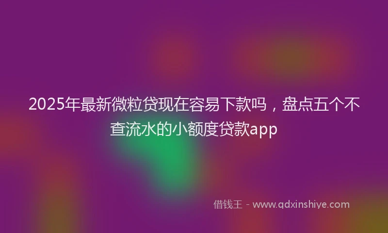 2025年最新微粒贷现在容易下款吗，盘点五个不查流水的小额度贷款app