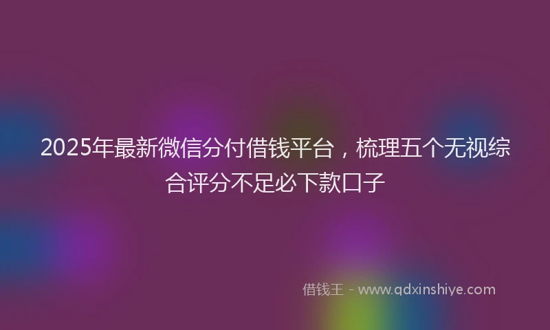 2025年最新微信分付借钱平台，梳理五个无视综合评分不足必下款口子