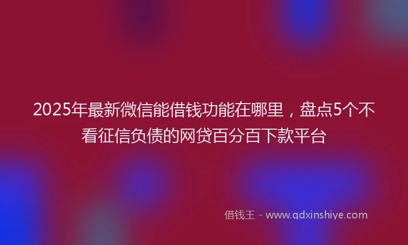 2025年最新微信能借钱功能在哪里，盘点5个不看征信负债的网贷百分百下款平台