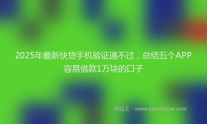 2025年最新快贷手机验证通不过，总结五个APP容易借款1万块的口子