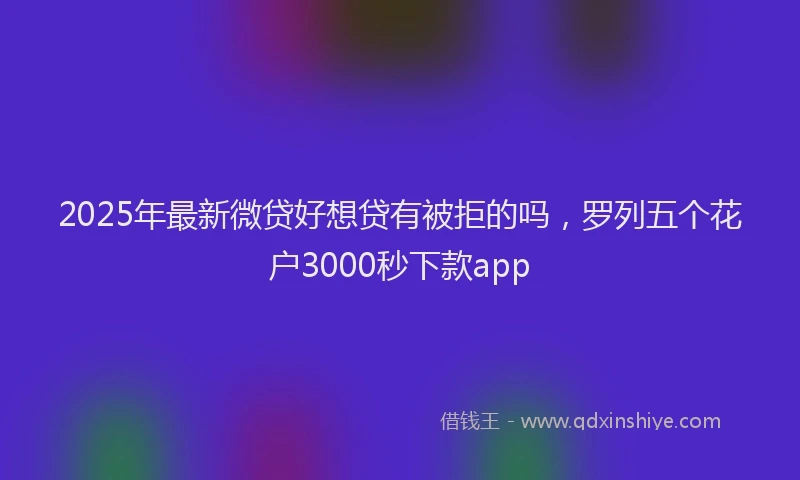 2025年最新微贷好想贷有被拒的吗，罗列五个花户3000秒下款app