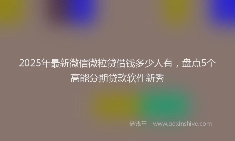 2025年最新微信微粒贷借钱多少人有，盘点5个高能分期贷款软件新秀