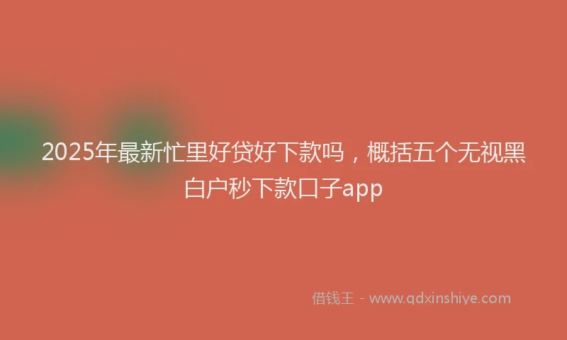 2025年最新忙里好贷好下款吗，概括五个无视黑白户秒下款口子app