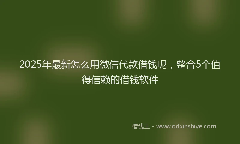 2025年最新怎么用微信代款借钱呢，整合5个值得信赖的借钱软件