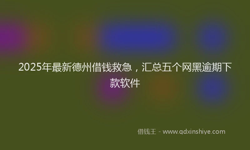2025年最新德州借钱救急，汇总五个网黑逾期下款软件