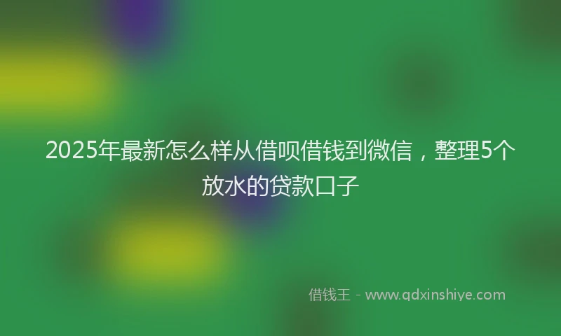 2025年最新怎么样从借呗借钱到微信，整理5个放水的贷款口子