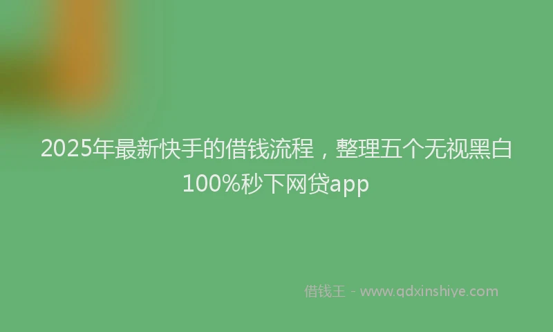 2025年最新快手的借钱流程，整理五个无视黑白100%秒下网贷app