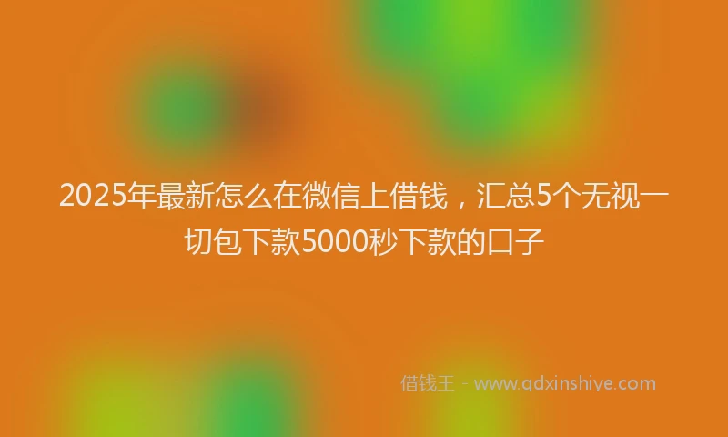 2025年最新怎么在微信上借钱，汇总5个无视一切包下款5000秒下款的口子
