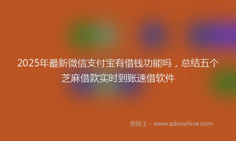 2025年最新微信支付宝有借钱功能吗，总结五个芝麻借款实时到账速借软件