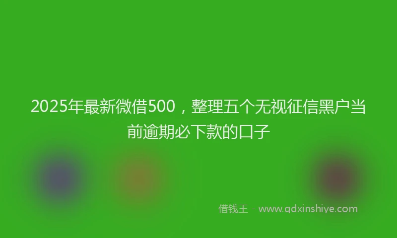 2025年最新微借500，整理五个无视征信黑户当前逾期必下款的口子