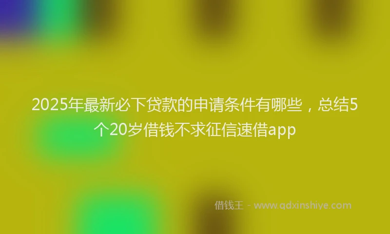 2025年最新必下贷款的申请条件有哪些，总结5个20岁借钱不求征信速借app