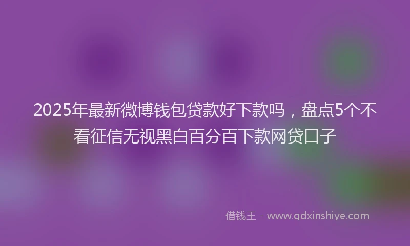 2025年最新微博钱包贷款好下款吗，盘点5个不看征信无视黑白百分百下款网贷口子