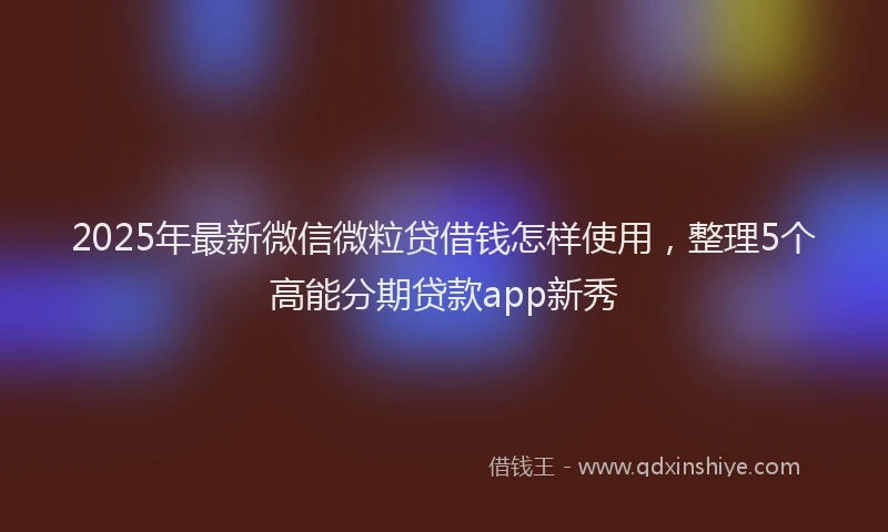 2025年最新微信微粒贷借钱怎样使用，整理5个高能分期贷款app新秀