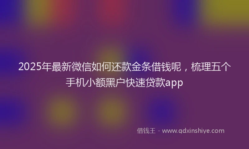 2025年最新微信如何还款金条借钱呢，梳理五个手机小额黑户快速贷款app