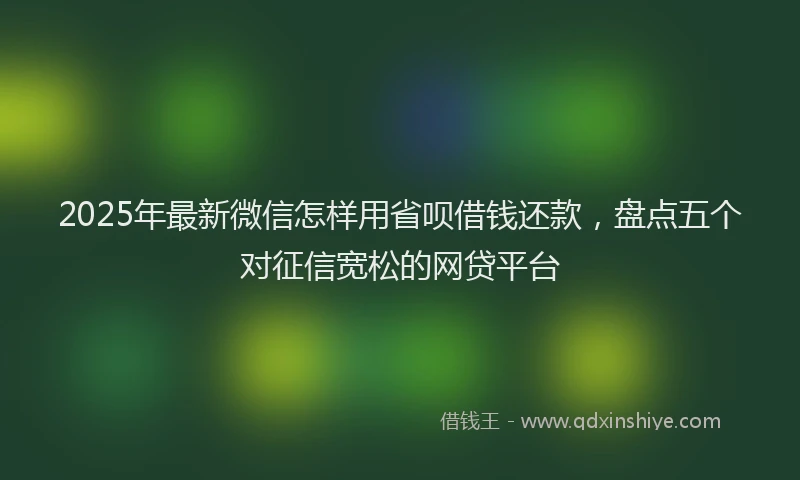 2025年最新微信怎样用省呗借钱还款，盘点五个对征信宽松的网贷平台
