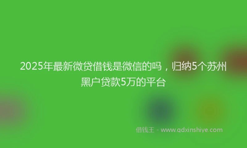 2025年最新微贷借钱是微信的吗，归纳5个苏州黑户贷款5万的平台