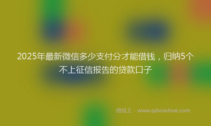 2025年最新微信多少支付分才能借钱，归纳5个不上征信报告的贷款口子